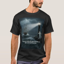 Camiseta Ship tossed at sea Lighthouse scene T-Shirt