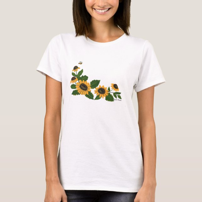 Camiseta Shirt de girasoles pintado (Anverso)