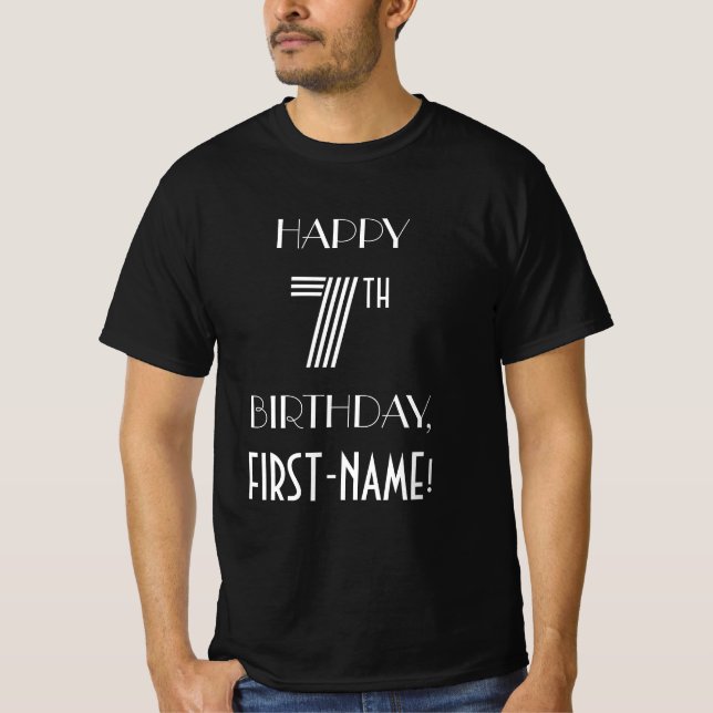 Camiseta Shirt de la Séptima Fiesta de Cumpleaños con el Es (Anverso)