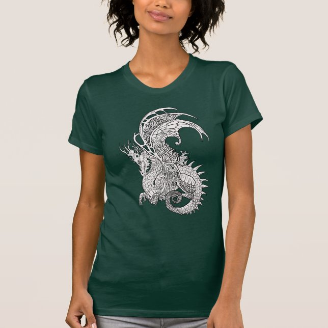 Camiseta ~shirt del estilo de Nouveau del arte del dragón (Anverso)