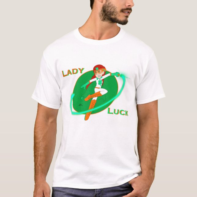 Camiseta Shirt Lady Luck Superhero (Anverso)
