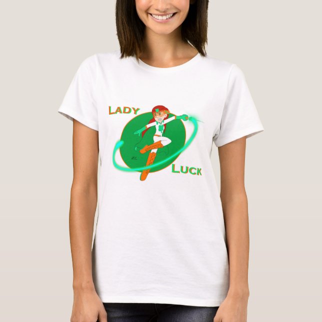 Camiseta Shirt (mujeres) superheroína Lady Luck (Anverso)