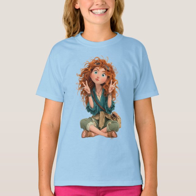 Camiseta Shirt of girl with color of blue (Anverso)