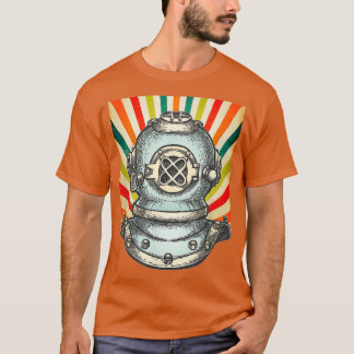 Camiseta Shirt Shirt 80 Casco Retro Buceo Scuba Vintage
