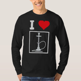 Camiseta Shisha Hookah Steam Heart Tobacco