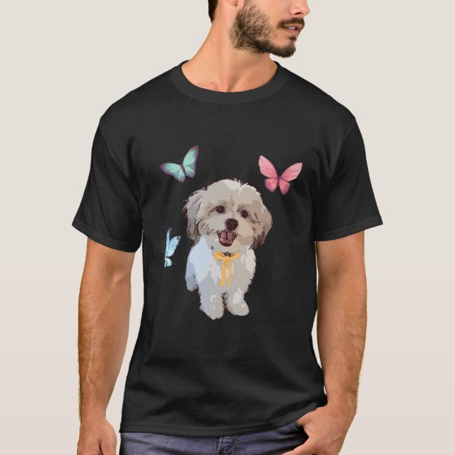 Camiseta Shitzu Con Mariposas (Anverso)
