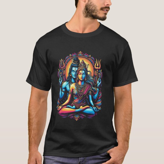 Camiseta Shiva Durga Dios hindú Mahadeva Diosa (Anverso)