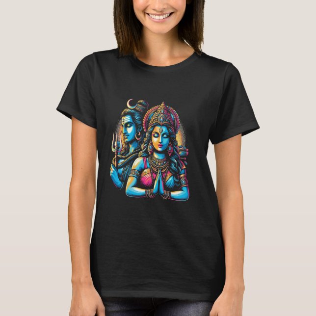 Camiseta Shiva Durga Dios hindú Mahadeva Diosa (Anverso)