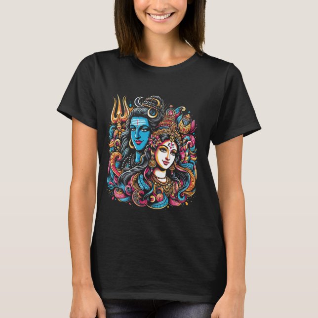 Camiseta Shiva Durga Dios hindú Mahadeva Diosa (Anverso)