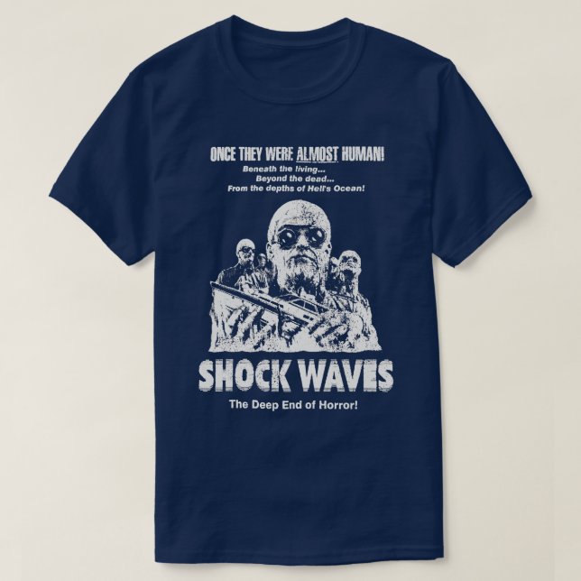 Camiseta Shock Waves película de terror zombi de los años 7 (Diseño del anverso)