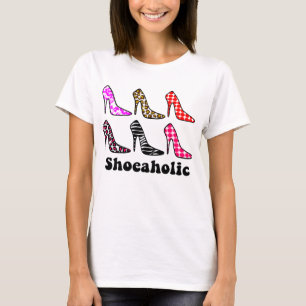 Camiseta SHOEAHOLIC, enviciado a los zapatos, AMO LOS