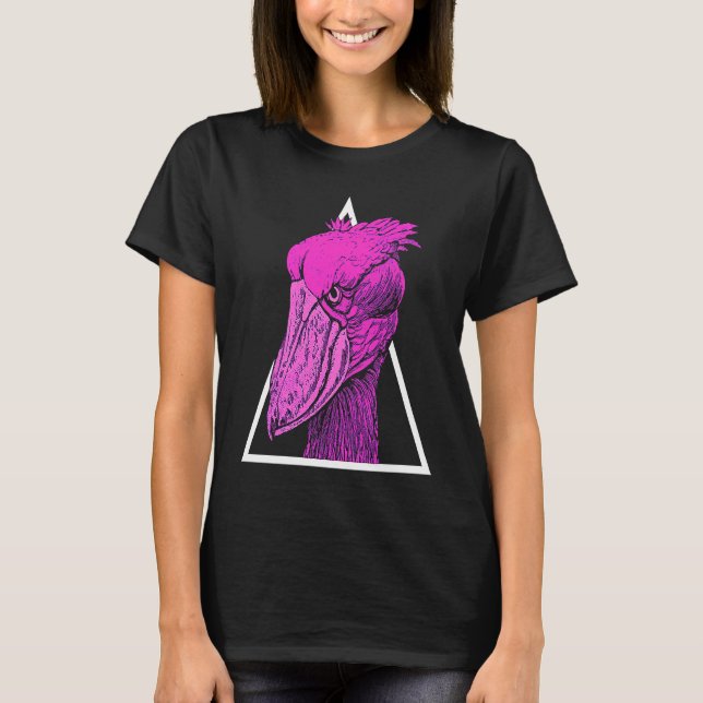 Camiseta Shoebill Bird Animal Colorful Vaporwave (Anverso)