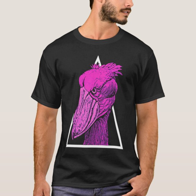 Camiseta Shoebill Bird Animal Colorful Vaporwave (Anverso)