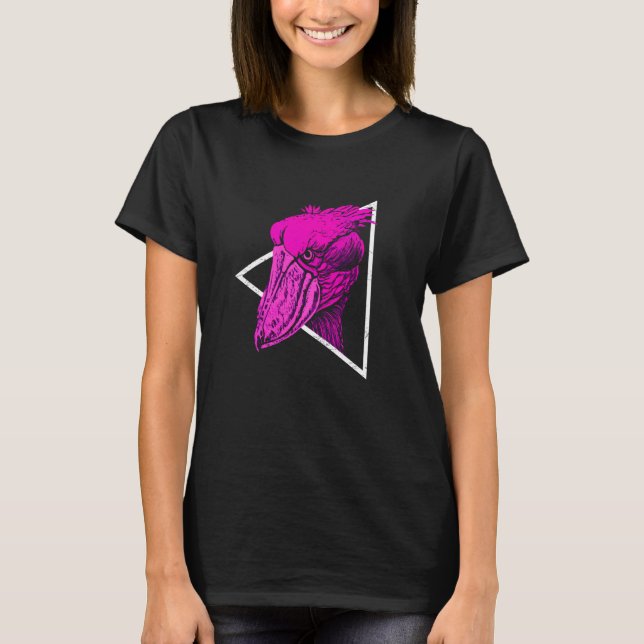 Camiseta Shoebill Bird Animal Colorous Vaporwave (Anverso)