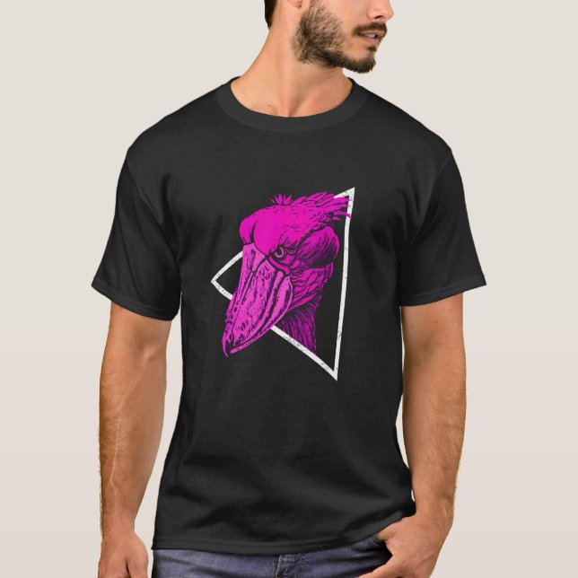 Camiseta Shoebill Bird Animal Colorous Vaporwave (Anverso)
