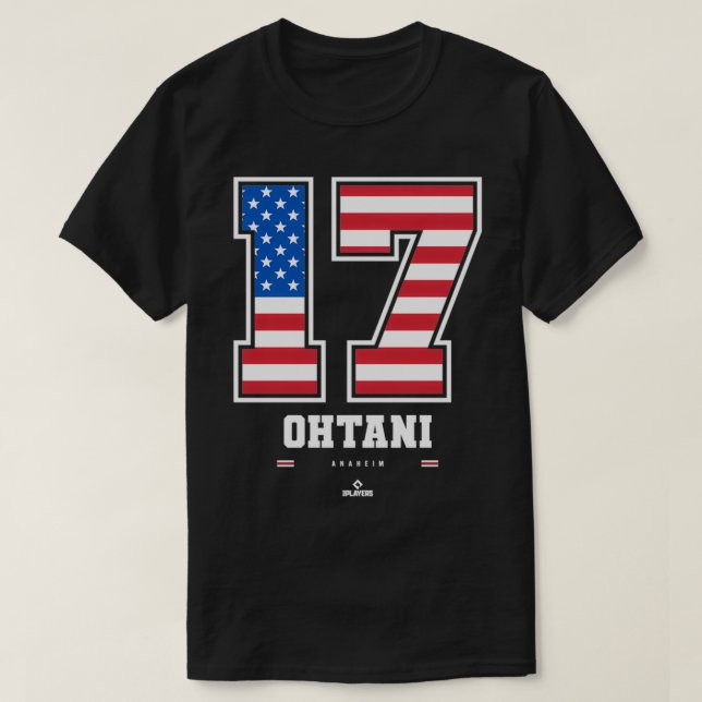 Camiseta Shohei Ohtani Bandera de Estados Unidos Número Pul (Diseño del anverso)