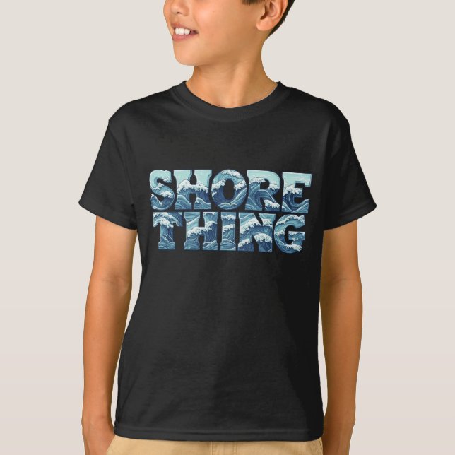 Camiseta Shore Thing | Retro Ocean Waves Gráfico de Surf pa (Anverso)