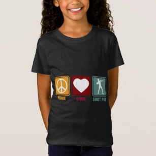 Camiseta Shot Put Putter Dad Chica Peace Love Design Regalo