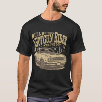 Camiseta Shotgun Rider Til Death Retro Muscle Car