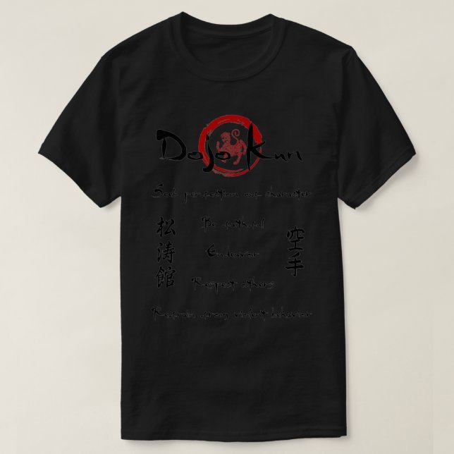 Camiseta Shotokan Karate Dojo Kun  (Diseño del anverso)