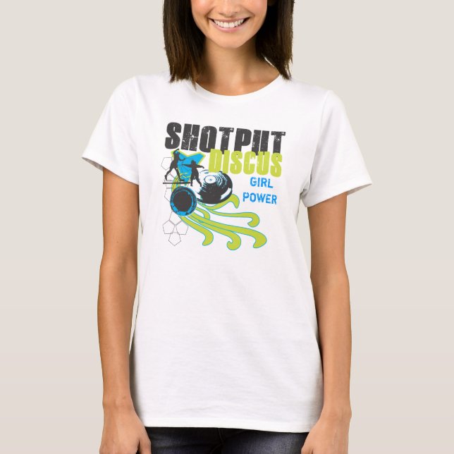 Camiseta Shotput y disco - sudadera con capucha del poder (Anverso)