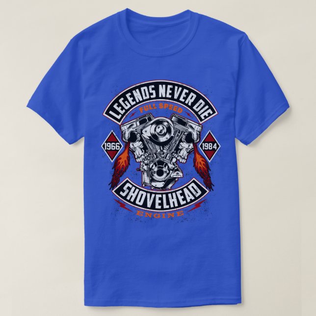 Camiseta SHOVELHEAD 19661984 MOOR Motocicletas Oldschool Ch (Diseño del anverso)