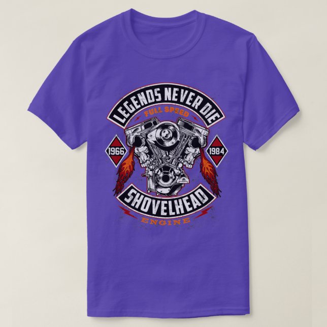 Camiseta SHOVELHEAD 19661984 MOTOR Motocicletas Oldschool C (Diseño del anverso)