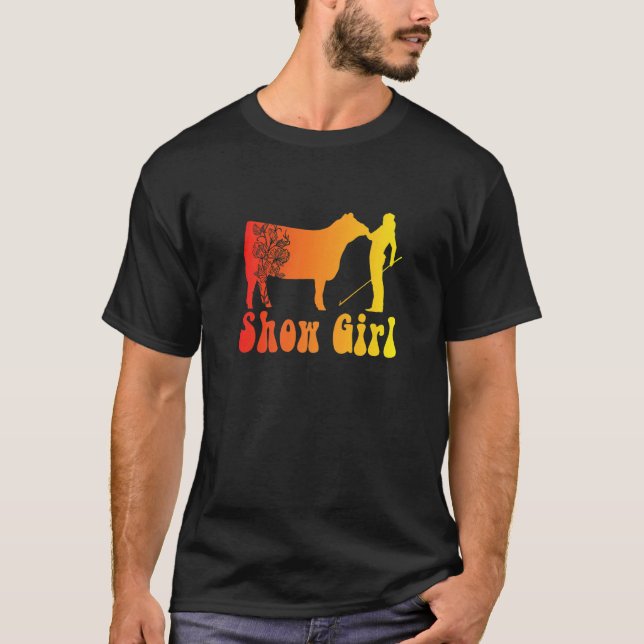 Camiseta Show Girl Fun Livestock Cattle Showing (Anverso)
