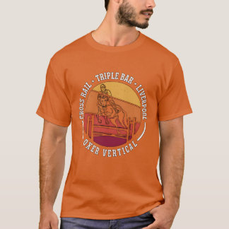 Camiseta Show Jumping Cross Railriple Bar Retro Horses frie