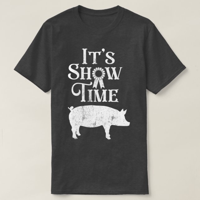 Camiseta Show Time Swine Show Pig Lover County Fair Gif (Diseño del anverso)