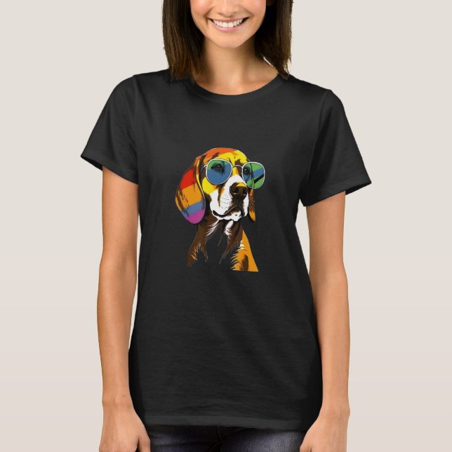 Camiseta Show Your Pet Pride  Hippie Hippy Beagle (Anverso)