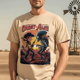 Camiseta Showdown at Sundown - Cowboy vs Alien
