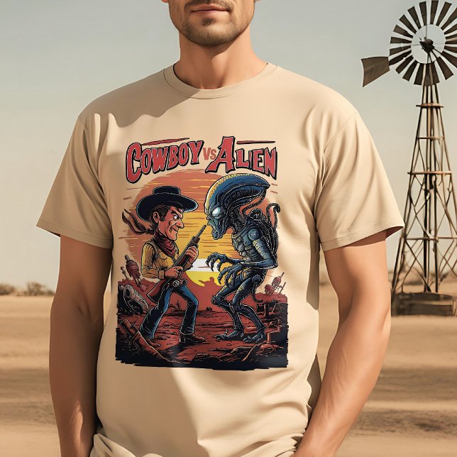 Camiseta Showdown at Sundown - Cowboy vs Alien (cowboy vs alien t-shirt)