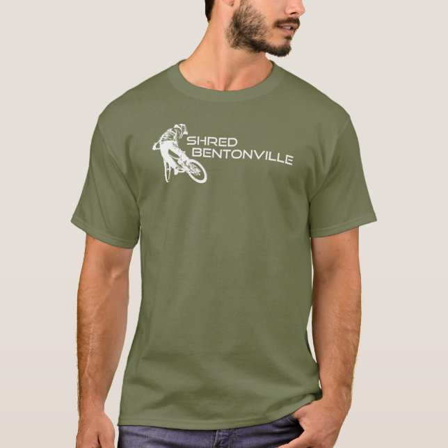 Camiseta Shred Bentonville Arkansas Mountain Bicicleta (Anverso)
