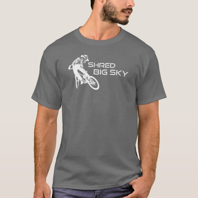 Camiseta Shred Big Sky Montana Mountain Bicicleta (Anverso)