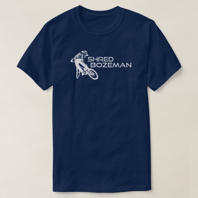 Camiseta Shred Bozeman Montana Mountain Biking (Diseño del anverso)