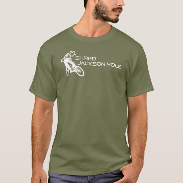 Camiseta Shred Jackson Hole Wyoming Mountain Bicicleta (Anverso)