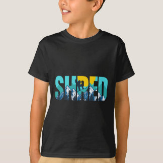 Camiseta Shred Mountain Snowboard Slopes Sunset Graphic