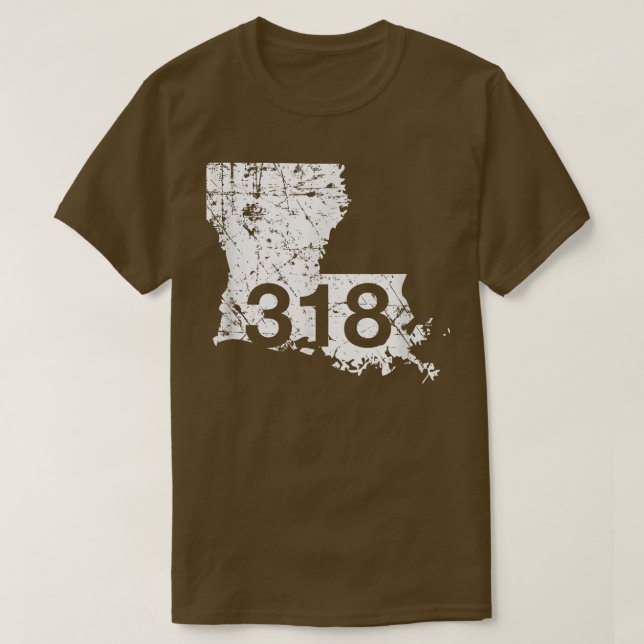 Camiseta Shreveport Ruston Tallulah Area Code 318 , Louisia (Diseño del anverso)