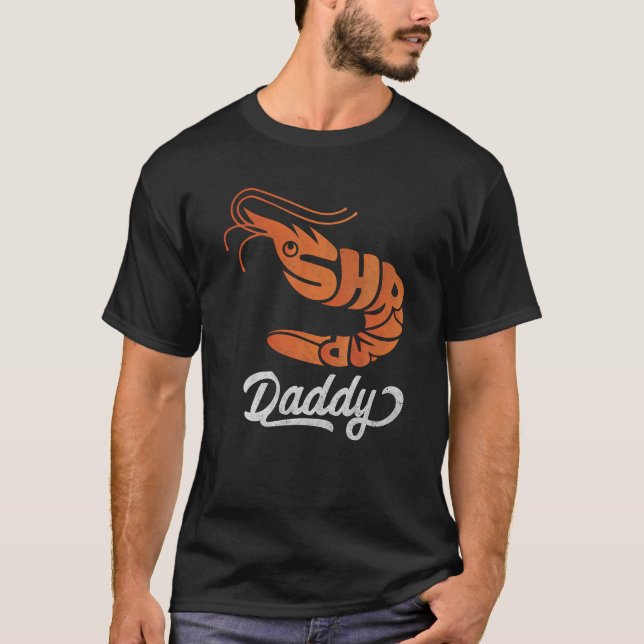 Camiseta Shrimp Daddy Retro Naranja Vintage (Anverso)