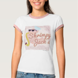Camiseta Shrimpy Jacks Funny Sax Seafood Character