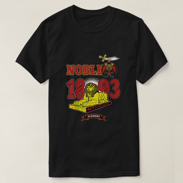 Camiseta Shriner masculino Noble Mystic Shrine 1893 AEAONMS (Diseño del anverso)
