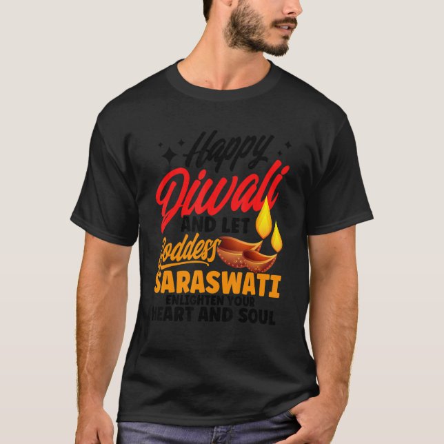 Camiseta Shubh Deepalawi Feliz Diosa Diwali Muerte de Saras (Anverso)