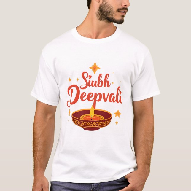 Camiseta ✨ Shubh Deepavali | Rangoli tradicional de Diwali  (Anverso)