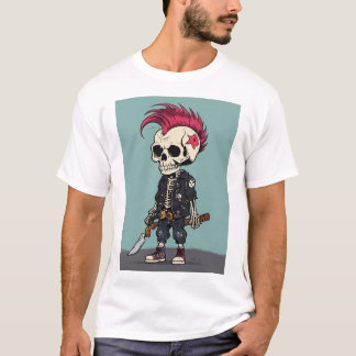 Camiseta "Shull Shock: Personalizado de Punk Skeleton camis