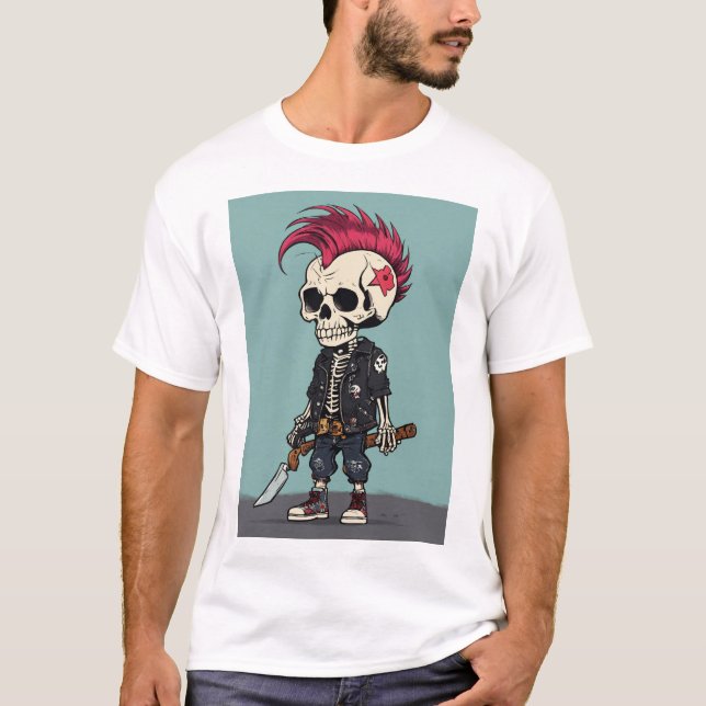 Camiseta "Shull Shock: Personalizado de Punk Skeleton camis (Anverso)