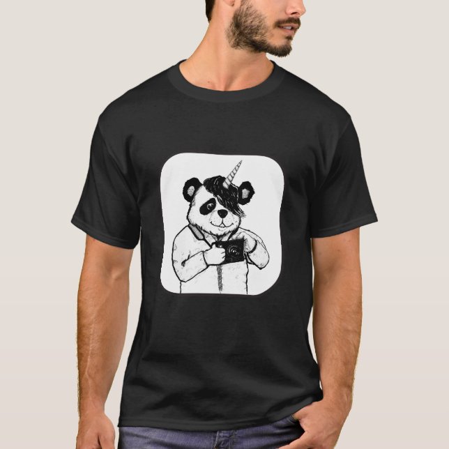 Camiseta Shutterbug Pandacorn with a camera (Anverso)