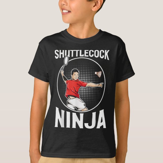Camiseta Shuttle Ninja Funny Badminton Player (Anverso)