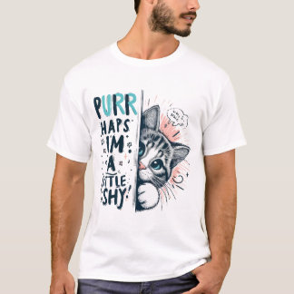 Camiseta Shy Cat Peeking Ilustracion