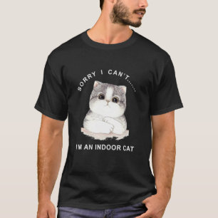 Camiseta Shy Gray Kitty Siento no poder ser un gato interio